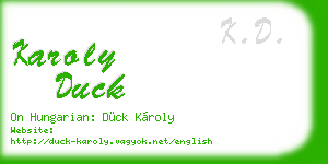 karoly duck business card